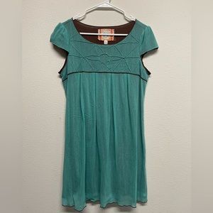 Chelsea and violet turquoise dress with brown lining size medium